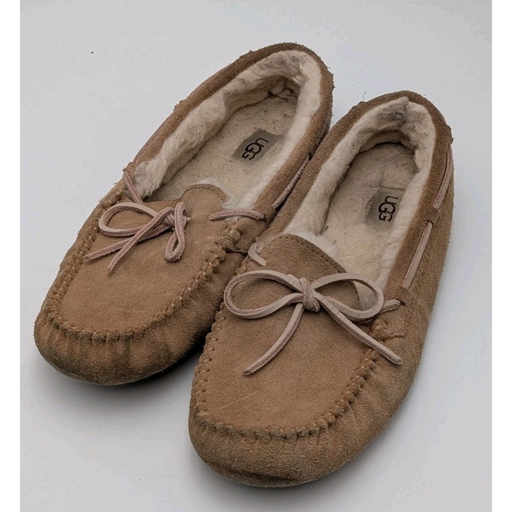 UGG DAKOTA SLIPPER MOCCASIN WOMENS US 8 CHESTNUT BROWN SUEDE‎ WOOL